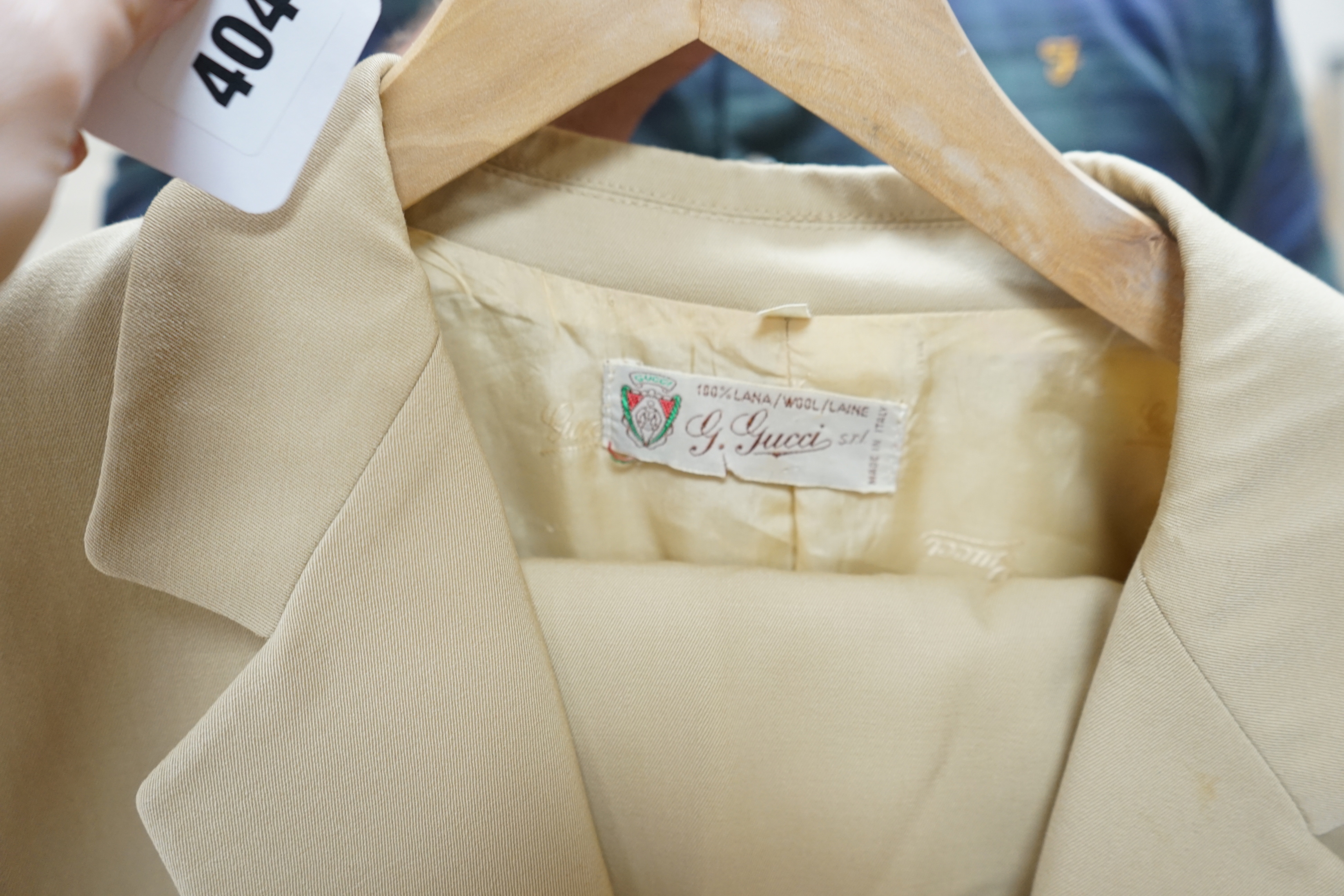 A lady's vintage Gucci beige wool suit Italian size 46